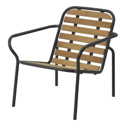 Chaise lounge en acier et bois noir Vig Robinia - Normann Copenhagen