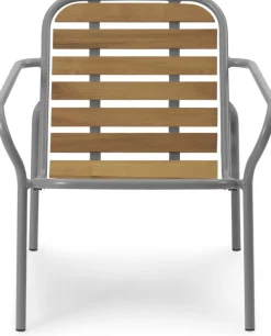 Chaise lounge en acier et bois vert foncé gris Vig Robinia - Normann Copenhagen