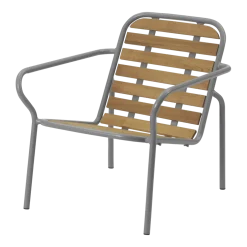 Chaise lounge en acier et bois vert foncé gris Vig Robinia - Normann Copenhagen
