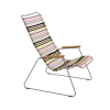 Chaise lounge en acier et lamelle en plastique multicolore 2 60x145x32cm - Houe