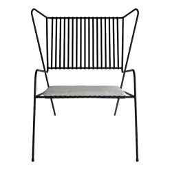 Chaise lounge en acier noir et coussin d'assise beige Capri Easy - Cools Collection