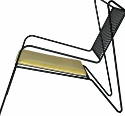 Chaise lounge en acier noir et coussin d'assise jaune Capri Easy - Cools Collection