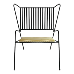 Chaise lounge en acier noir et coussin d'assise jaune Capri Easy - Cools Collection
