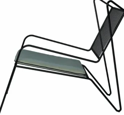 Chaise lounge en acier noir et coussin d'assise opale Capri Easy - Cools Collection