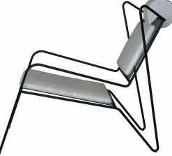 Chaise lounge en acier noir et coussins beige Capri Easy - Cools Collection