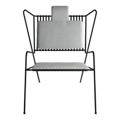 Chaise lounge en acier noir et coussins beige Capri Easy - Cools Collection