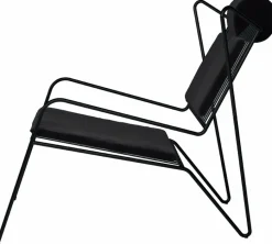 Chaise lounge en acier noir et coussins noir Capri Easy - Cools Collection