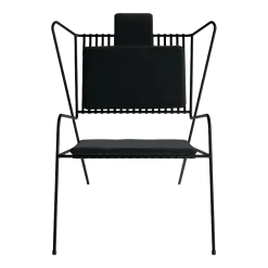 Chaise lounge en acier noir et coussins noir Capri Easy - Cools Collection
