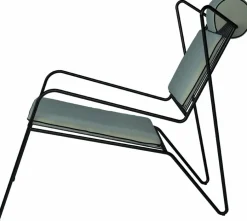 Chaise lounge en acier noir et coussins opale Capri Easy - Cools Collection