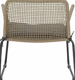 Chaise lounge en corde marron et métal Mundo - Bloomingville