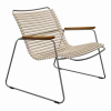 Chaise lounge en métal et plastique beige avec accoudoirs en bambou Click - Houe