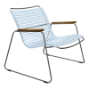 Chaise lounge en métal et plastique bleu clair avec accoudoirs en bambou Click - Houe