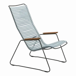 Chaise lounge en métal et plastique bleu clair CLICK - Houe
