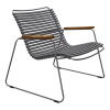 Chaise lounge en métal et plastique gris avec accoudoirs en bambou Click - Houe