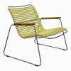 Chaise lounge en métal et plastique jaune avec accoudoirs en bambou Click - Houe