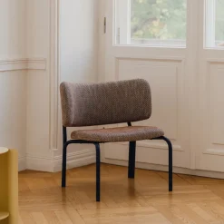 Chaise lounge en tissu mélangé marron et bleu 74x66cm Kei - Noo.ma