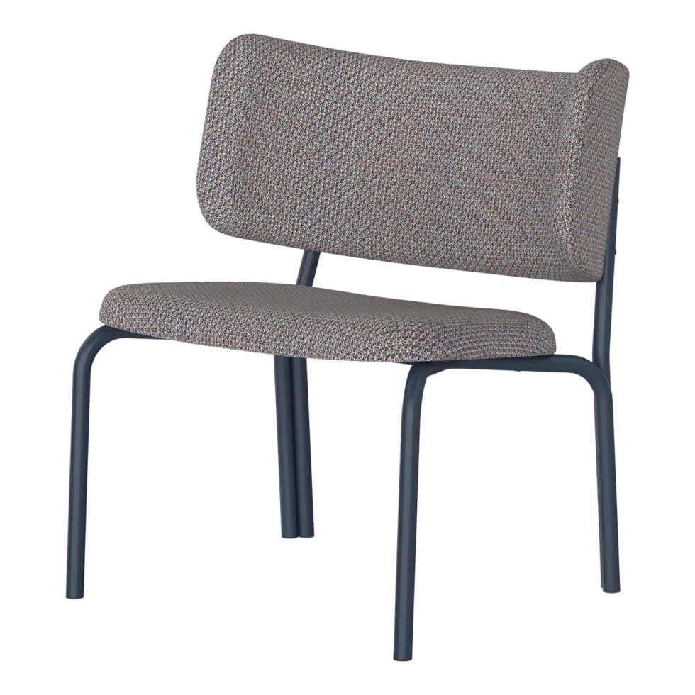 Chaise lounge en tissu mélangé marron et bleu 74x66cm Kei - Noo.ma