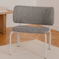 Chaise lounge en tissu mélangé noir et gris 74x66cm Kei - Noo.ma
