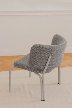Chaise lounge en tissu mélangé noir et gris 74x66cm Kei - Noo.ma