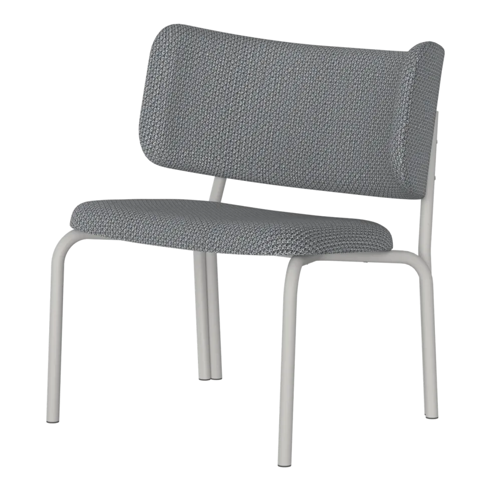 Chaise lounge en tissu mélangé noir et gris 74x66cm Kei - Noo.ma
