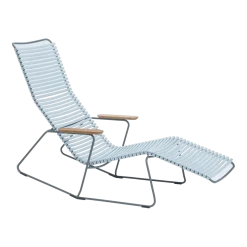 Chaise lounge modulable en métal et plastique bleu clair CLICK - Houe