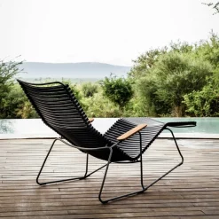 Chaise lounge modulable en métal et plastique bleu et vert multicolore CLICK - Houe
