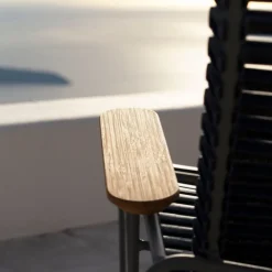 Chaise lounge modulable en métal et plastique gris foncé CLICK - Houe