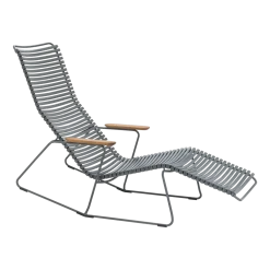 Chaise lounge modulable en métal et plastique gris foncé CLICK - Houe