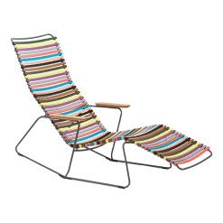 Chaise lounge modulable en métal et plastique multicolore CLICK - Houe