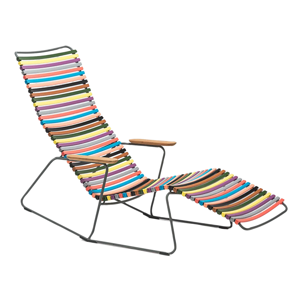 Chaise lounge modulable en métal et plastique multicolore CLICK - Houe