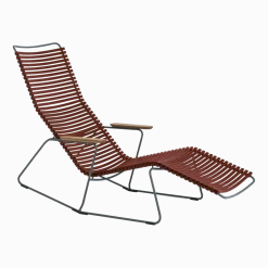 Chaise lounge modulable en métal et plastique rouge Paprika CLICK - Houe