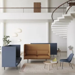 Chaise lounge ocre piétement tubes Fiber - Muuto