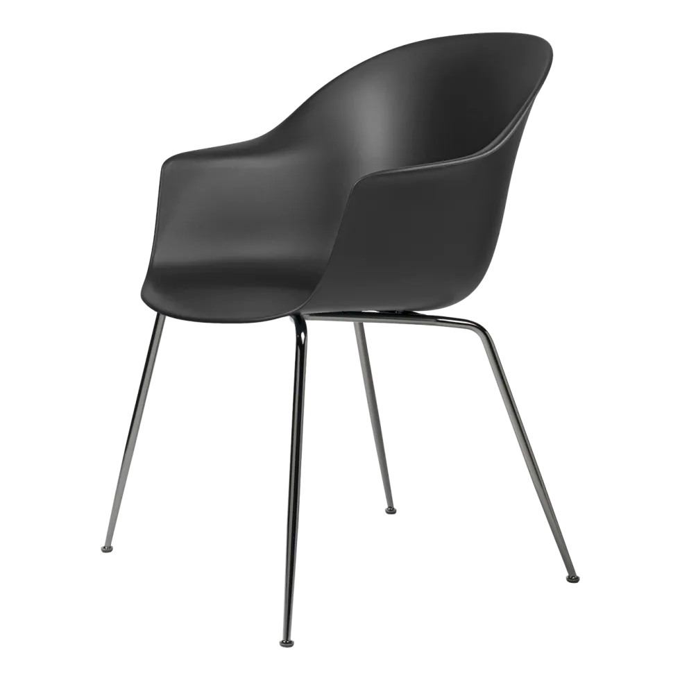 Chaise noire noir chromée Bat - Gubi