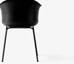 Chaise noire piétement noir JH28 Elefy - &tradition