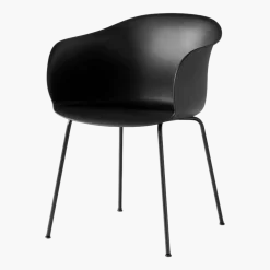 Chaise noire piétement noir JH28 Elefy - &tradition