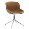 Chaise pivotante 4 pieds en aluminium et pp avec cuir noir Hyg - Normann Copenhagen