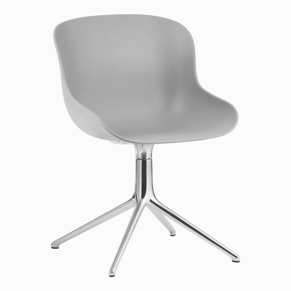 Chaise pivotante 4 pieds en aluminium et pp gris Hyg - Normann Copenhagen