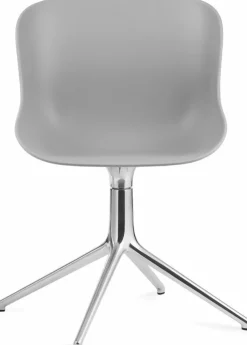 Chaise pivotante 4 pieds en aluminium et pp gris Hyg - Normann Copenhagen