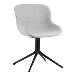 Chaise pivotante 4 pieds en aluminium noir et pp avec tissu gris Hyg - Normann Copenhagen
