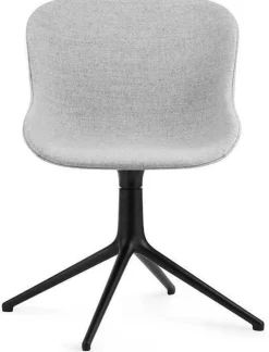Chaise pivotante 4 pieds en aluminium noir et pp avec tissu gris Hyg - Normann Copenhagen