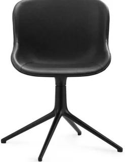 Chaise pivotante 4 pieds en aluminium noir et pp avec tissu noir Hyg - Normann Copenhagen