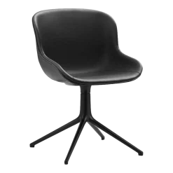 Chaise pivotante 4 pieds en aluminium noir et pp avec tissu noir Hyg - Normann Copenhagen