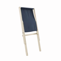 Chaise pliante en hêtre et matelas en coton bleu marine 65x88x75cm Boogie raw - Karup Design