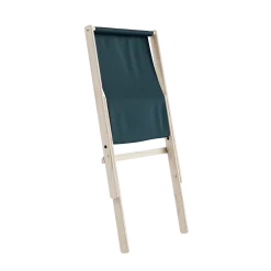 Chaise pliante en hêtre et matelas en coton bleu pétrole 65x88x75cm Boogie raw - Karup Design