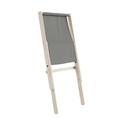 Chaise pliante en hêtre et matelas en coton gris 65x88x75cm Boogie raw - Karup Design