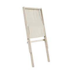 Chaise pliante en hêtre et matelas en coton lin 65x88x75cm Boogie raw - Karup Design
