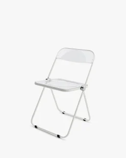 Chaise pliante transparente et acier blanc Plia - Anonima Castelli