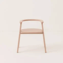Chaise pour enfant en bois de hêtre massif coloré rose blush Growing Green - Nobodinoz