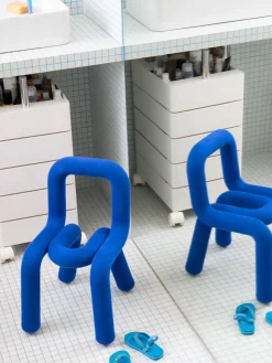 Chaise pour enfant en coton bleu Mini Bold - Moustache