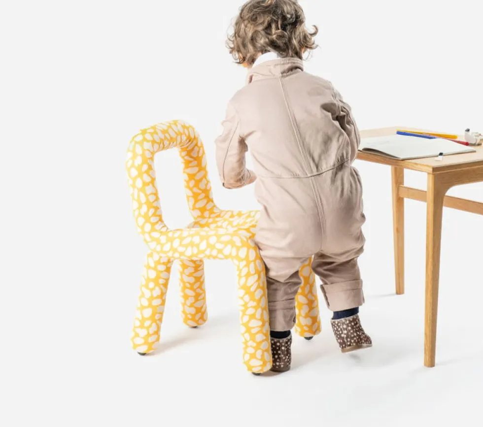 Chaise pour enfant en coton imprimé giraffe Mini Bold - Moustache